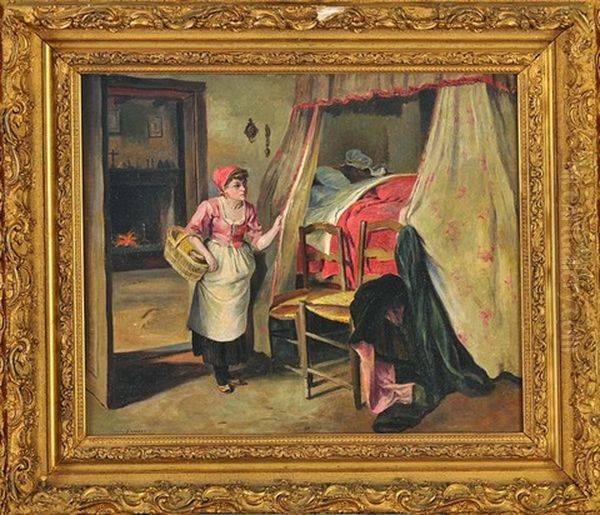 Le Petit Chaperon Rouge Oil Painting by Jules Girardet