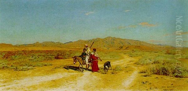 Aux Environs De Biskra Oil Painting by Jules Girardet