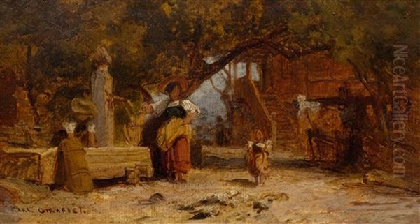 Femmes A La Fontaine Oil Painting by Karl Girardet