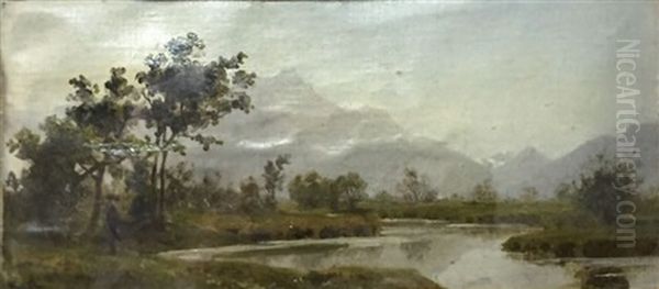 Montagne Dans Le Canton De Berne Oil Painting by Karl Girardet