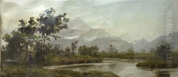 Montagne Dans Le Canton De Berne Oil Painting by Karl Girardet