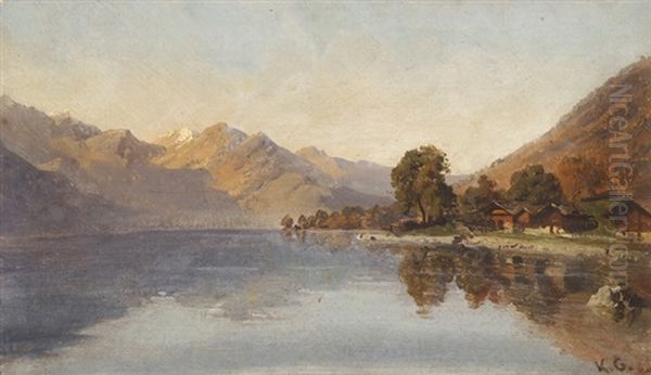 Obligen (lac De Brienz) Oil Painting by Karl Girardet