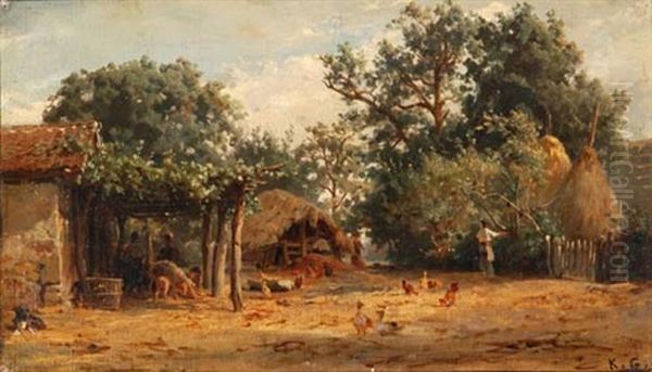 Sudliche, Bauerliche Szene by Karl Girardet