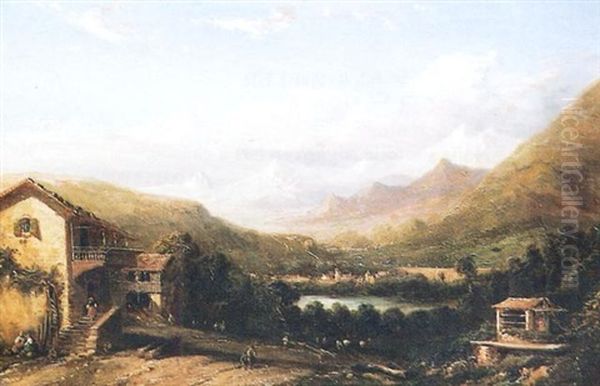 Paysage Suisse Oil Painting by Karl Girardet