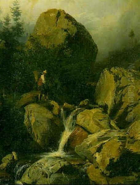 Muhlebach Bei Brienz Oil Painting by Karl Girardet