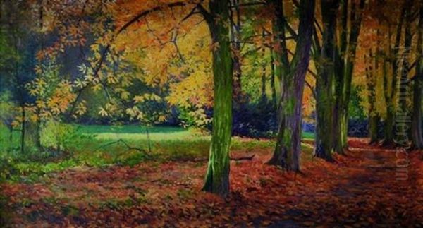 Allee Aux Grands Arbres Oil Painting by Paul Girardet