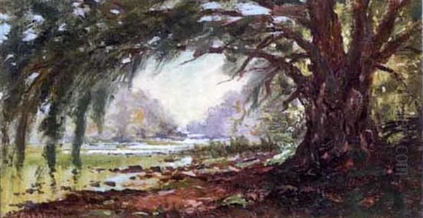 Louisiana Bayou Oil Painting by Frank Joseph Girardin