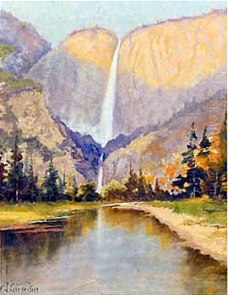 Waterfall Oil Painting by Frank Joseph Girardin