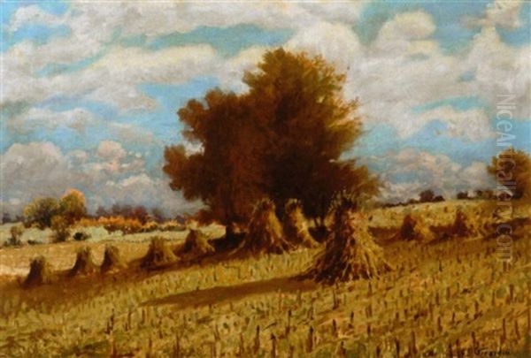 Haystacks Oil Painting by Frank Joseph Girardin