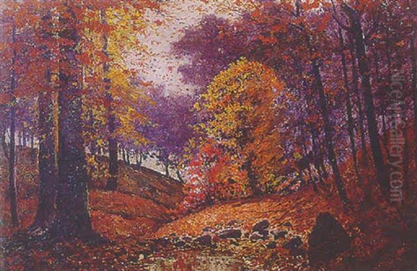 Autumn Landscape Oil Painting by Frank Joseph Girardin