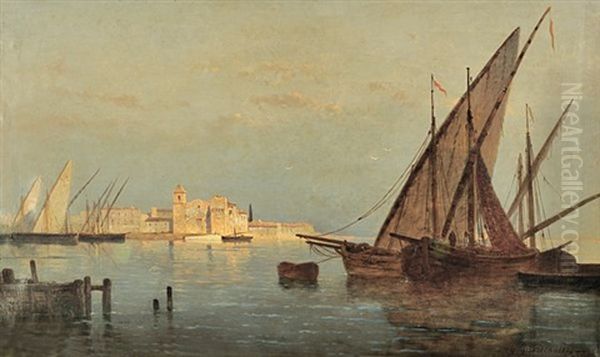 Scene De Port Oil Painting by Pierre-Gustave Girardon