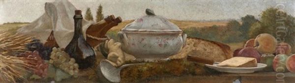 Composition A La Soupiere Oil Painting by Georges-Marie-Julien Girardot