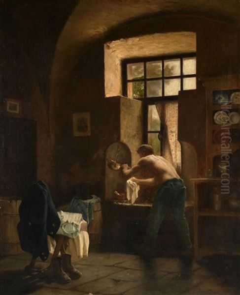 La Toilette Du Dimanche Oil Painting by Georges-Marie-Julien Girardot