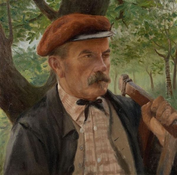 Le Bucheron Et Fagotteur Sur Un Chemin (2 Works) Oil Painting by Georges-Marie-Julien Girardot