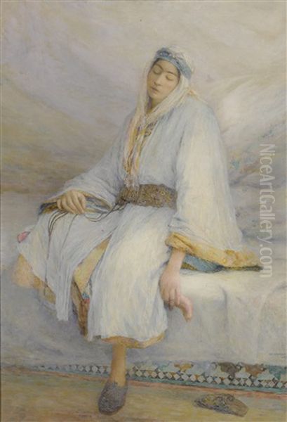 A Moroccan In Repose Oil Painting by Louis Auguste Girardot