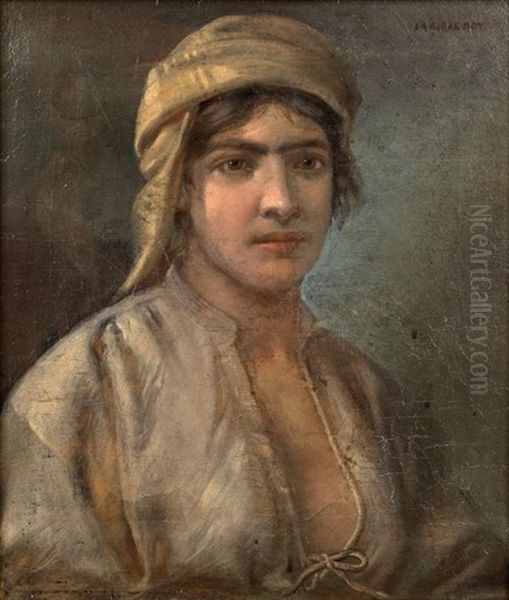 Portrait De Jeune Femme Oil Painting by Louis Auguste Girardot