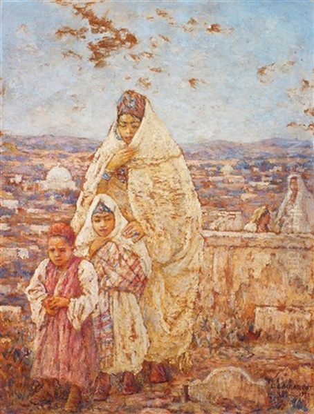 Famille Arabe Sur La Terrasse Oil Painting by Louis Auguste Girardot