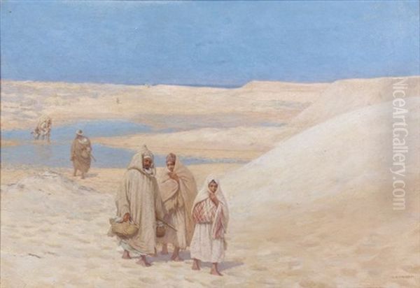 Les Dunes De Tanger Oil Painting by Louis Auguste Girardot