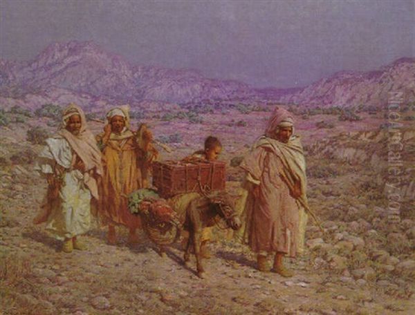 Sur Une Route Du Maroc Oil Painting by Louis Auguste Girardot