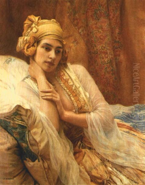 Une Femme Au Foulard Jaune Oil Painting by Louis Auguste Girardot