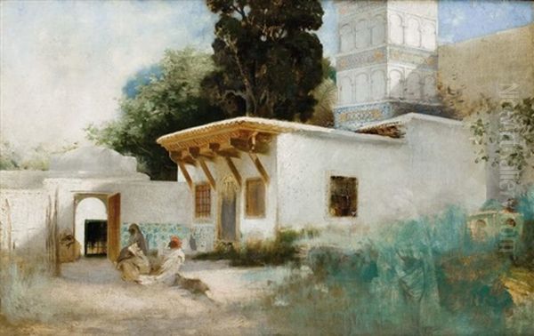 Vue De La Mosquee Sidi Abderrhaman, Alger Oil Painting by Eugene Giraud