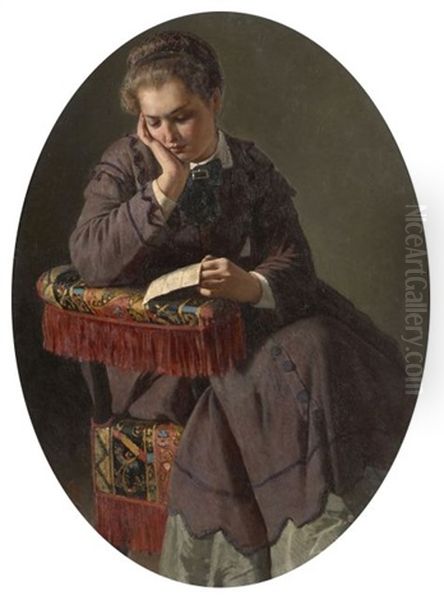 Femme Assise Lisant Une Lettre Oil Painting by Eugene Pierre Francois Giraud