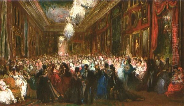 50. Maskenball Im Palais Bourbon 1863 Unter Der Leitung Des Duc De Morny Oil Painting by Eugene Pierre Francois Giraud