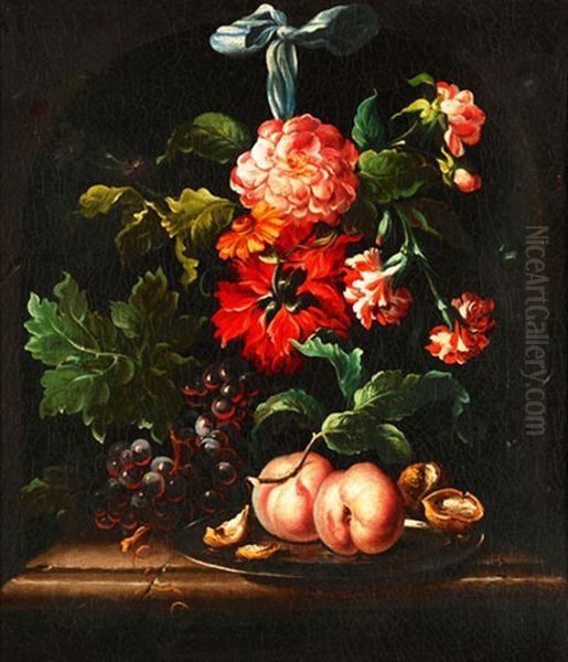 Blumenstilleben Oil Painting by Sebastien Charles Giraud