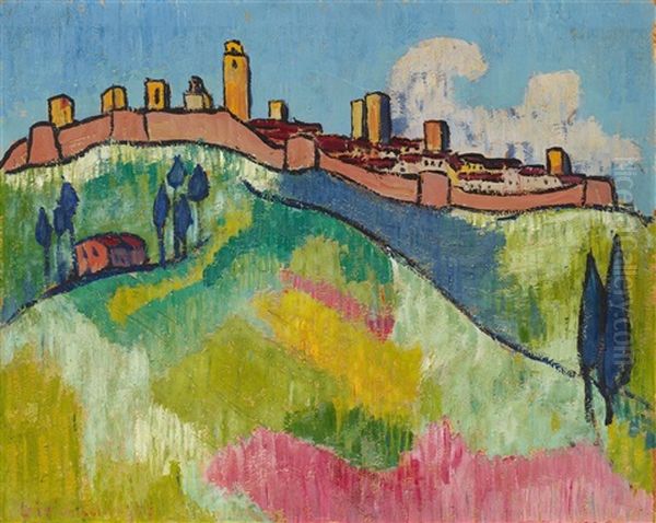 San Gimignano Oil Painting by Pierre Paul Girieud