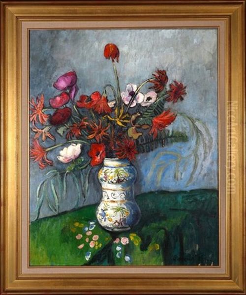 Bouquet De Fleurs Dans Un Vase Oil Painting by Pierre Paul Girieud