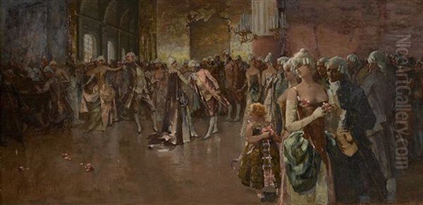 Scene De Bal Oil Painting by David Eugene Girin