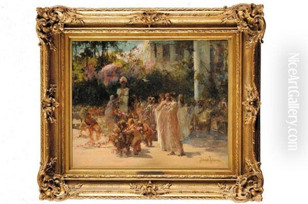 La Fete Apres La Communion Oil Painting by David Eugene Girin