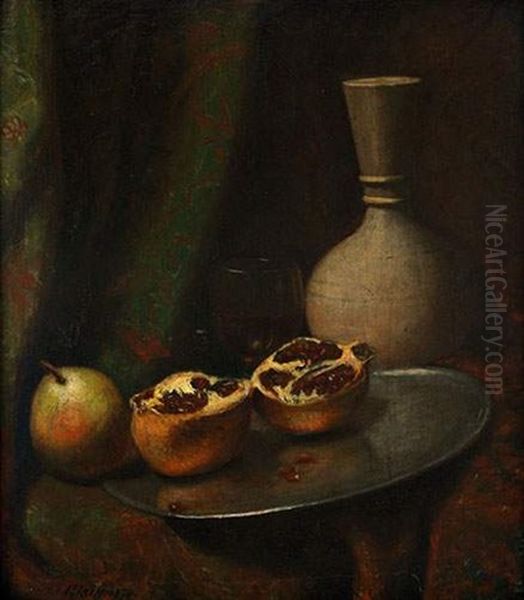 Nature Morte Aux Grenades Oil Painting by David Eugene Girin