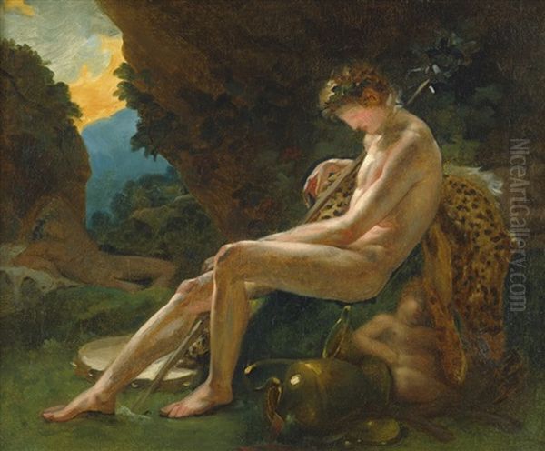 Schlafender Bacchus Oil Painting by Anne-Louis Girodet de Roucy-Trioson