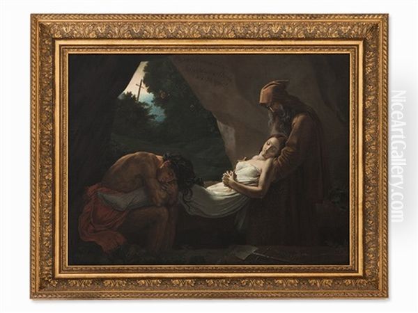 Entombment Of Atala Oil Painting by Anne-Louis Girodet de Roucy-Trioson