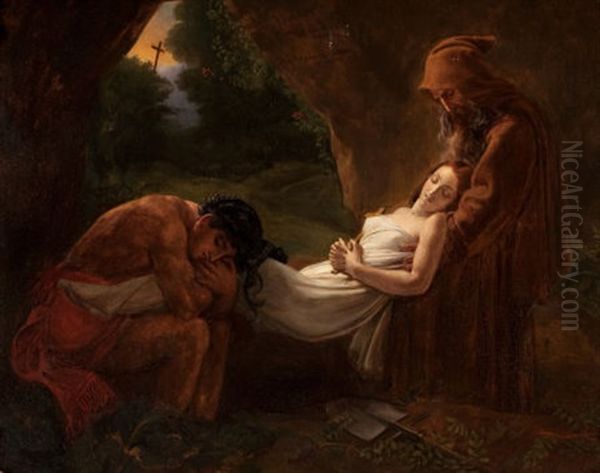 Burial Of Atala Oil Painting by Anne-Louis Girodet de Roucy-Trioson