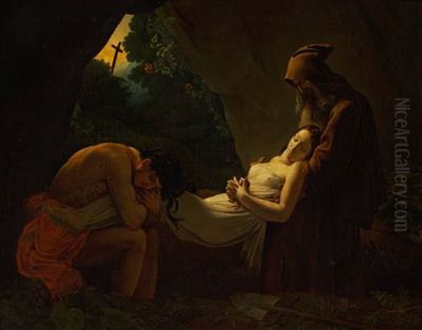 The Burial Of Atala Oil Painting by Anne-Louis Girodet de Roucy-Trioson