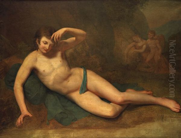 Narcisse Oil Painting by Anne-Louis Girodet de Roucy-Trioson