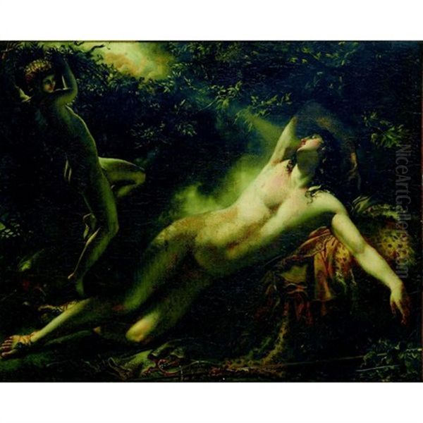 Le Sommeil D'endymion, D'apres Le Tableau Conserve Au Musee Du Louvre Oil Painting by Anne-Louis Girodet de Roucy-Trioson