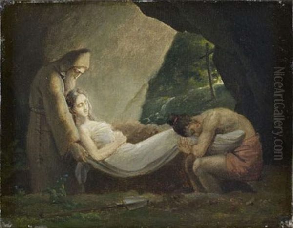 Les Funerailles D'atala Oil Painting by Anne-Louis Girodet de Roucy-Trioson