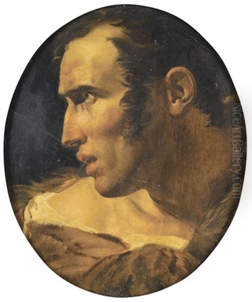 Head Of A Young Man Oil Painting by Anne-Louis Girodet de Roucy-Trioson