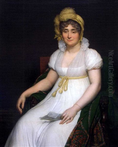 Portrait De La Marquise De La Grange Oil Painting by Anne-Louis Girodet de Roucy-Trioson