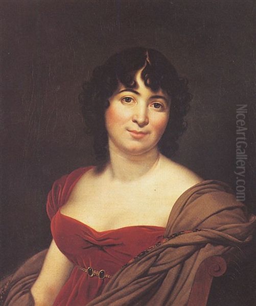 Portrait De Madame De Prony Oil Painting by Anne-Louis Girodet de Roucy-Trioson