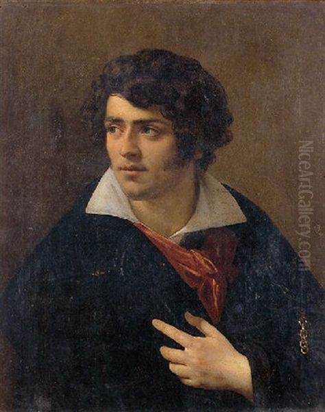 Portrait Of A Young Man Oil Painting by Anne-Louis Girodet de Roucy-Trioson