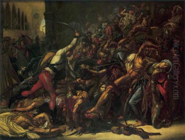 La Revolte Du Caire Oil Painting by Anne-Louis Girodet de Roucy-Trioson