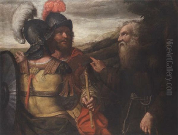 Carlo And Ubaldo Asking Directions To Ascalon From The Hermit Oil Painting by  Girolamo da Carpi