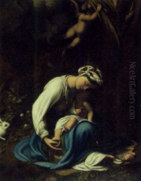 The Repose Oil Painting by  Girolamo da Carpi