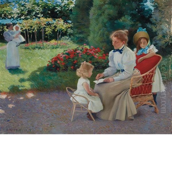 The Family Picnic Oil Painting by Charles Giron