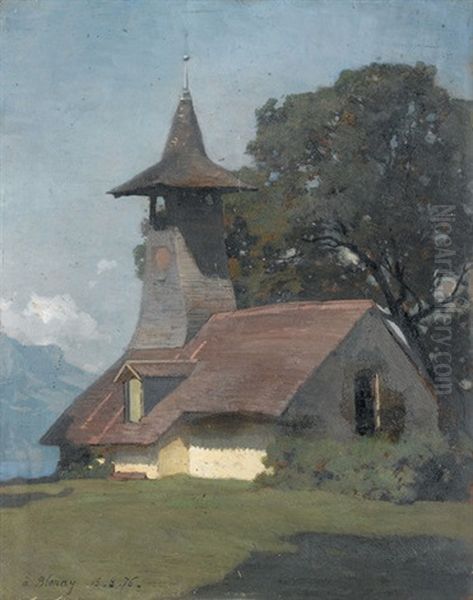 Ansicht Einer Kirche Mit Holzverkleidetem Turm by Charles Giron