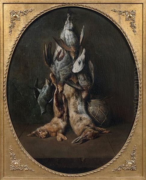 Nature Morte Au Lapin, Perdreaux Et Grives Dans Un Ovale Peint Oil Painting by Antoine-Marie Girot